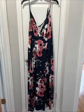 Floral Navy Pink Maxi Dress